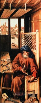  Robert Lienzo - San José retratado como un carpintero medieval Robert Campin